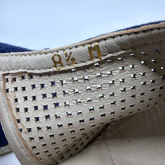 Amalfi Espadrille Sandal Platform Wedge Womens US 8.5M Navy/Beige Pillow Feet - Picture 7 of 8